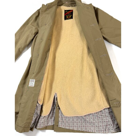 Vintage Briarcliff Tan Trench Raincoat Men’s 38R Zip Out Liner Made in Okinawa - Picture 5 of 11